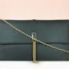 Inc.5 FORMAL FLAPPED CLUTCH-BLACK