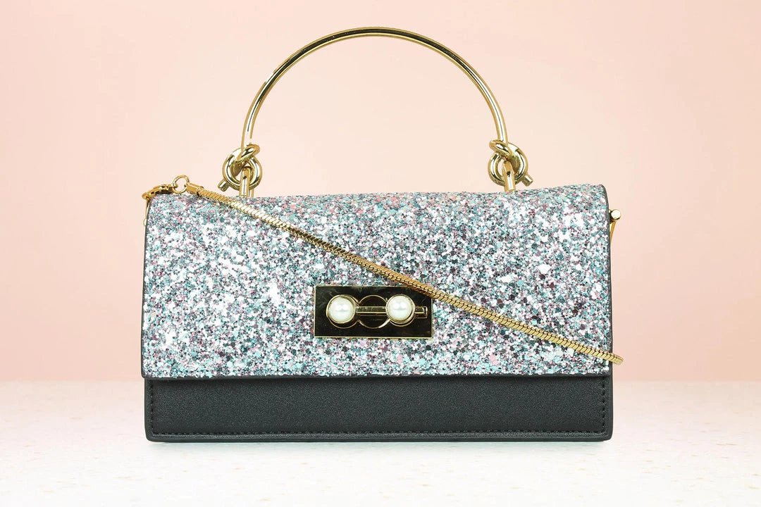 Inc.5 PARTY FLAP SLING BAG-SILVER BAGS 3 Inc.5 PARTY FLAP SLING BAG-SILVER BAGS