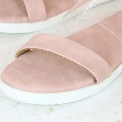 Inc.5 TRANSPARENT STRAP FLAT MULE