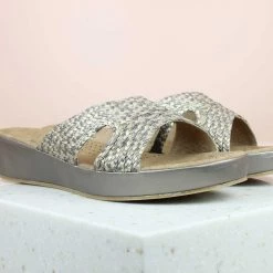 Inc.5 SALE WOVEN COMFORT MULE-GUN METAL