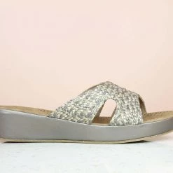 Inc.5 SALE WOVEN COMFORT MULE-GUN METAL