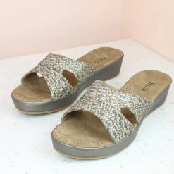 Inc.5 SALE WOVEN COMFORT MULE-GUN METAL