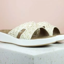 Inc.5 WOVEN COMFORT MULE-WHITE SALE
