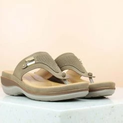 Inc.5 SALE COMFORT SMALL HEEL THONG-BROWN