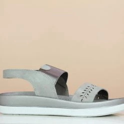 Inc.5 COMFORT CASUAL PU SANDAL-GREY WOMEN