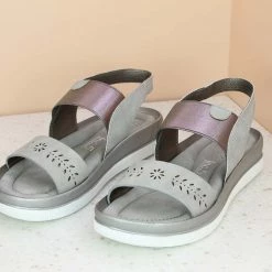 Inc.5 COMFORT CASUAL PU SANDAL-GREY WOMEN