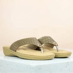 Inc.5 SALE CUTWORK COMFORT THONG-ANTIQUE GOLD