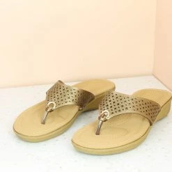 Inc.5 SALE CUTWORK COMFORT THONG-ANTIQUE GOLD