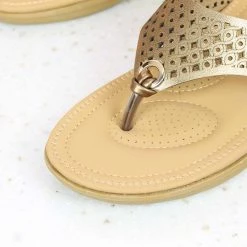 Inc.5 SALE CUTWORK COMFORT THONG-ANTIQUE GOLD