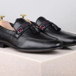 ATESBER By Inc5 MEN FORMAL SLIPPONS-BLACK