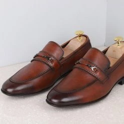 ATESBER By Inc5 MEN FORMAL SLIPPONS-BROWN