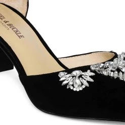Heel & Buckle London Black Ankle Strap Embellished Sandals WOMEN