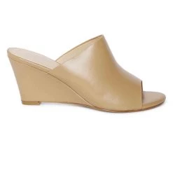 Heel & Buckle London Beige Peep-toe Wedges