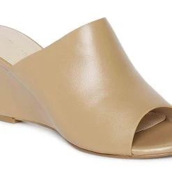 Heel & Buckle London Beige Peep-toe Wedges
