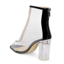 Heel & Buckle London WOMEN Black Lucite Peep-toe Boots