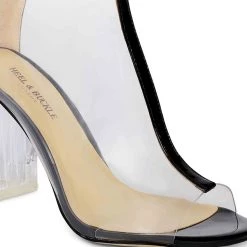 Heel & Buckle London WOMEN Black Lucite Peep-toe Boots