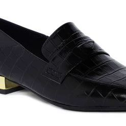 Heel & Buckle London WOMEN Black Croc Imprint