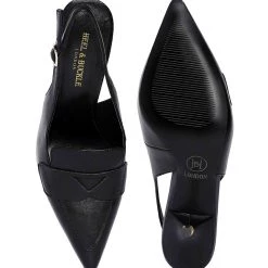 Heel & Buckle London Slingback Black Sandals WOMEN