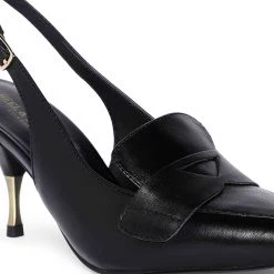 Heel & Buckle London Slingback Black Sandals WOMEN