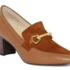 Heel & Buckle London Caramel Block Heeled Pumps