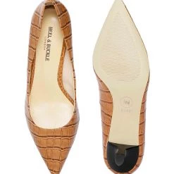 Heel & Buckle London Brick Imprinted Kitten Heels WOMEN