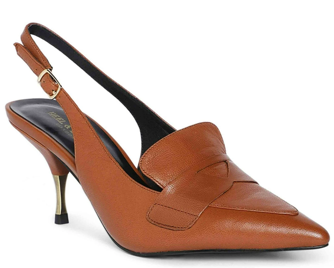 Heel & Buckle London WOMEN Slingback Brown Sandals 3 Heel & Buckle London WOMEN Slingback Brown Sandals