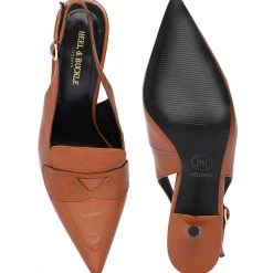 Heel & Buckle London WOMEN Slingback Brown Sandals 10 Heel & Buckle London WOMEN Slingback Brown Sandals