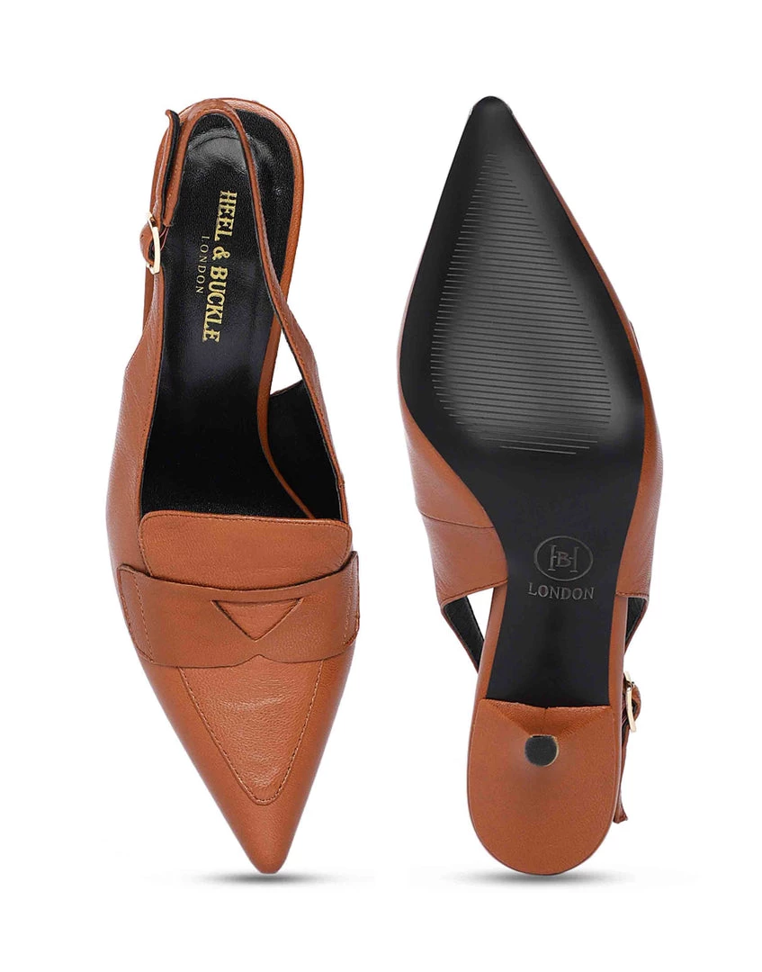 Heel & Buckle London WOMEN Slingback Brown Sandals 6 Heel & Buckle London WOMEN Slingback Brown Sandals