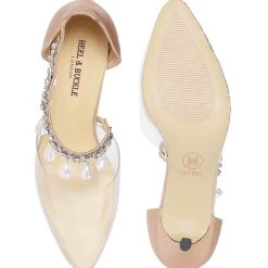 Heel & Buckle London WOMEN Vamp Embellished Clear Heels
