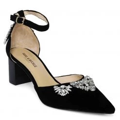 Heel & Buckle London Black Ankle Strap Embellished Sandals WOMEN