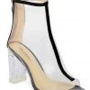 Heel & Buckle London WOMEN Black Lucite Peep-toe Boots