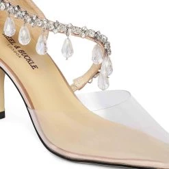 Heel & Buckle London WOMEN Vamp Embellished Clear Heels
