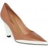 Heel & Buckle London WOMEN Tan And White Triangular Pumps