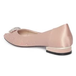 Heel & Buckle London Champagne Embellished Ballerinas