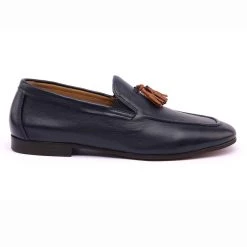 Heel & Buckle London MEN Navy Loafer With Tan Tassel
