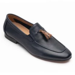 Heel & Buckle London MEN Navy Loafer With Tan Tassel