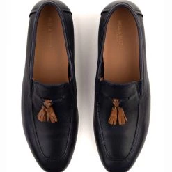 Heel & Buckle London MEN Navy Loafer With Tan Tassel