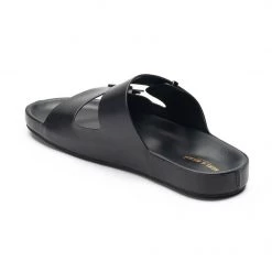 Heel & Buckle London Black Strappy Slip-on Sandals MEN