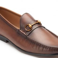 Heel & Buckle London Coffee Brown Horse-bit Loafers
