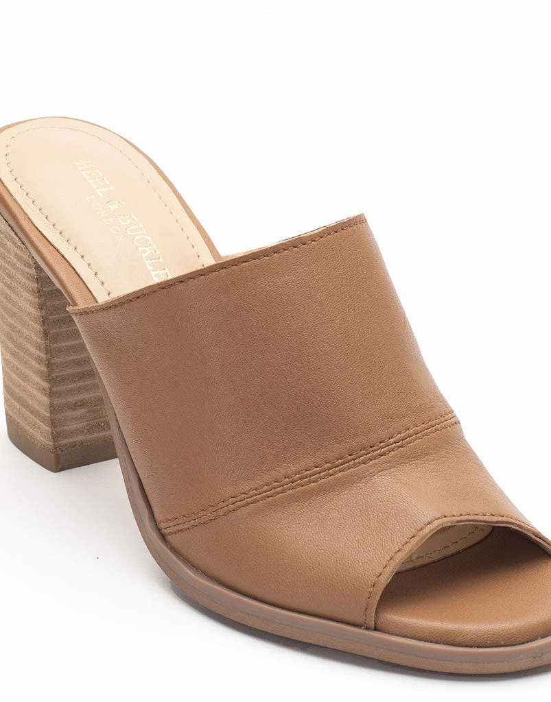 WOMEN Heel & Buckle London Tan Leather Mules 4 WOMEN Heel & Buckle London Tan Leather Mules