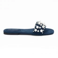WOMEN Heel & Buckle London Navy Pearl Studded Slip-ons 11 WOMEN Heel & Buckle London Navy Pearl Studded Slip-ons