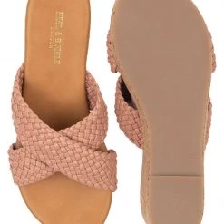 WOMEN Heel & Buckle London Rose Pink Braided Wedges