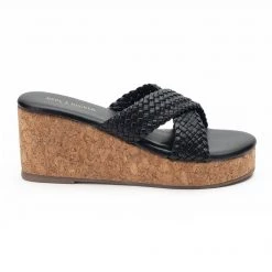Heel & Buckle London Black Braided Wedges WOMEN