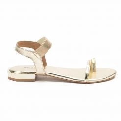 Copy Of Heel & Buckle London Black & Gold Flat Sandals WOMEN
