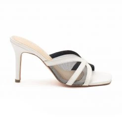 Heel & Buckle London White Mesh Heels