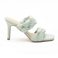 Heel & Buckle London Mint Green Braided Heels