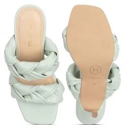 Heel & Buckle London Mint Green Braided Heels