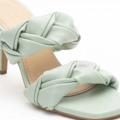 Heel & Buckle London Mint Green Braided Heels