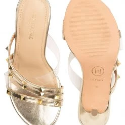 Heel & Buckle London Gold & Vinyl Embellised Heels