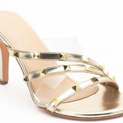 Heel & Buckle London Gold & Vinyl Embellised Heels